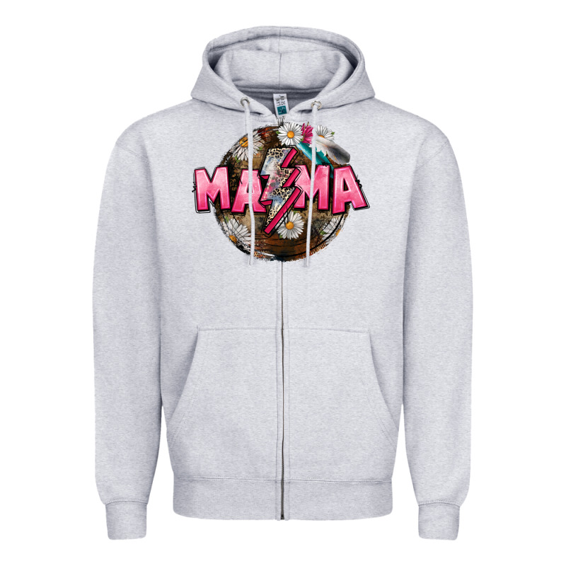 Mama Lightning Bolt Mother's Day Zipper Hoodie by CowGirlArtShop | Teevron