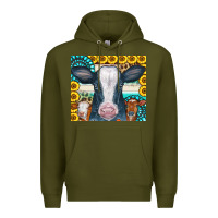 Army Green Cows Gemstone Sunflowers Tumbler Premium Hoodie - CowCowDesign