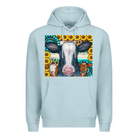 Blue Mist Cows Gemstone Sunflowers Tumbler Premium Hoodie - CowCowDesign