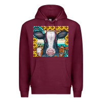 Burgundy Cows Gemstone Sunflowers Tumbler Premium Hoodie - CowCowDesign