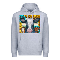 Heather Grey Cows Gemstone Sunflowers Tumbler Premium Hoodie - CowCowDesign