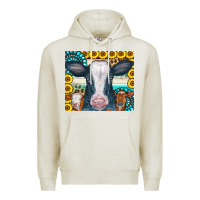 Oatmeal Heather Cows Gemstone Sunflowers Tumbler Premium Hoodie - CowCowDesign