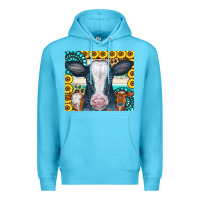 Ocean Blue Cows Gemstone Sunflowers Tumbler Premium Hoodie - CowCowDesign