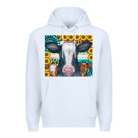 White Cows Gemstone Sunflowers Tumbler Premium Hoodie - CowCowDesign