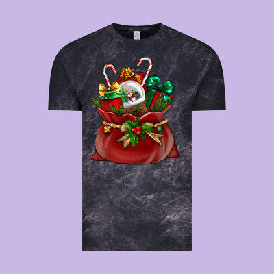 Christmas Santa Claus Bag Vintage Tee Designed By Bundleandbundleshop
