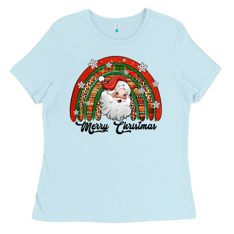 Merry Christmas Santa Rainbow Ladies Tee by Jasminsmagicworld | Teevron