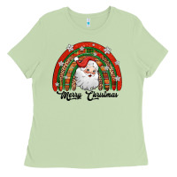 Matcha merry christmas santa rainbow Ladies Tee - Jasminsmagicworld