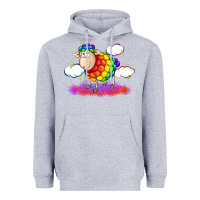 Heather Grey rainbow sheep pride Heavyweight Hoodie - FaDigitalArtStudio
