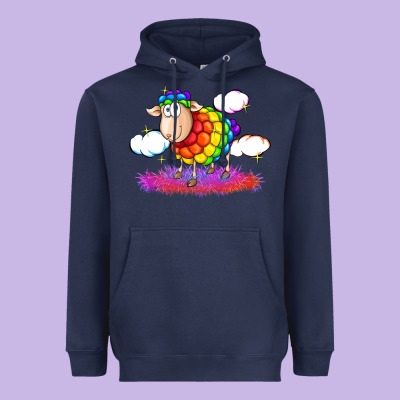 Rainbow Sheep Pride Heavyweight Hoodie Designed By Fadigitalartstudio