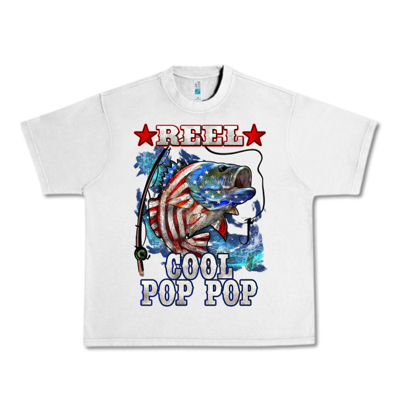Reel Cool Pop Pop American Flag Bass Urban Heavy Tee by LillyAllenDesigns | Teevron
