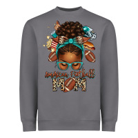 Storm American Football Mom Afro Messy Bun Heavyweight Sweatshirt - texasbilliewilder