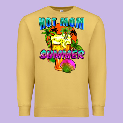 Hot Mom Summer Mother's Day Premium Sweatshirt Designed By Fadigitalartstudio