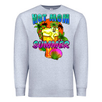Heather Grey Hot mom summer Mother's Day Premium Sweatshirt - FaDigitalArtStudio