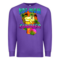 Purple Hot mom summer Mother's Day Premium Sweatshirt - FaDigitalArtStudio