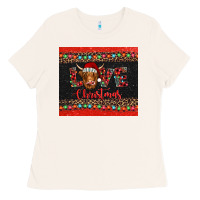 Bone love christmas highland cow and turquoise gemstone Ladies Tee - Jasminsmagicworld
