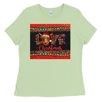 Matcha love christmas highland cow and turquoise gemstone Ladies Tee - Jasminsmagicworld