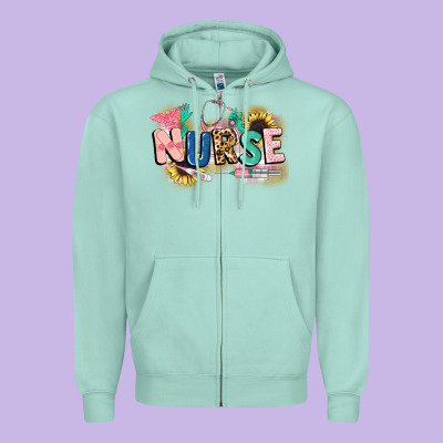 Nurse Zipper Hoodie Designed By Cowgirlartshop