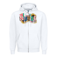 White nurse Zipper Hoodie - CowGirlArtShop