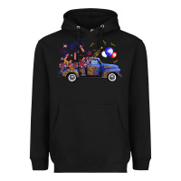Black Western Truck Fourth Of July Heavyweight Hoodie - FaDigitalArtStudio