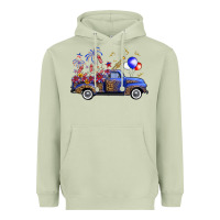 Matcha Western Truck Fourth Of July Heavyweight Hoodie - FaDigitalArtStudio