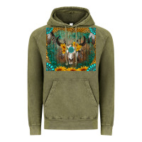 Vintage Olive boho bullskull Vintage Hoodie - RanaPortraitStore