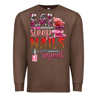 Chestnut eat sleep nails repeat bbs Premium Sweatshirt - BundleAndBundleShop