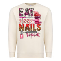 Sandshell eat sleep nails repeat bbs Premium Sweatshirt - BundleAndBundleShop