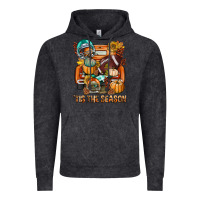 Vintage Black Tis The Season Fall Football Truck Vintage Hoodie - BundleAndBundleShop