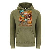 Vintage Olive Tis The Season Fall Football Truck Vintage Hoodie - BundleAndBundleShop