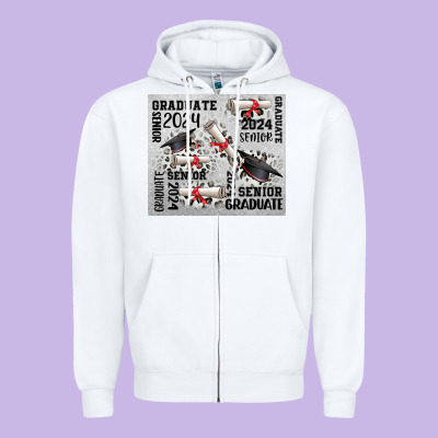 Senior 2024 Zipper Hoodie Designed By Cowgirlartshop