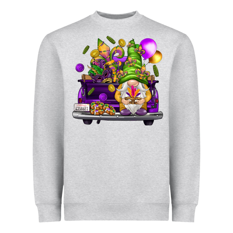 Mardi Gras Gnome On The Truck Heavyweight Sweatshirt by NancyCooperArtShop | Teevron