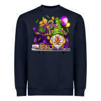 Navy Mardi Gras gnome on the truck Heavyweight Sweatshirt - NancyCooperArtShop