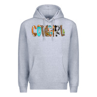 Heather Grey Cowgirl Min Premium Hoodie - CowCowDesign
