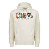 Oatmeal Heather Cowgirl Min Premium Hoodie - CowCowDesign