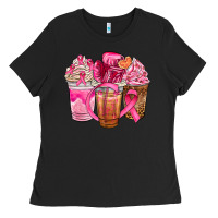 Black breast cancer coffee cups Ladies Tee - NancyCooperArtShop