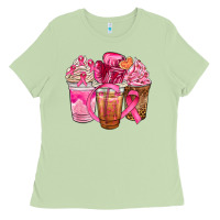 Matcha breast cancer coffee cups Ladies Tee - NancyCooperArtShop