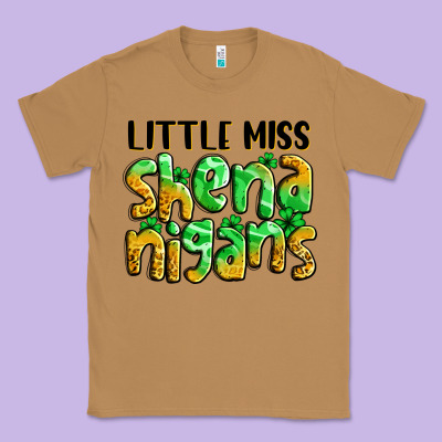 Little Miss Shenanigans St. Patrick's Classic Tee Designed By Lillyallendesigns