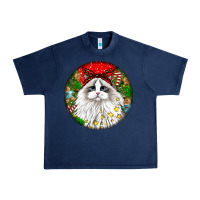 Navy christmas ragdoll  cat Urban Heavy Tee - LillyAllenDesigns