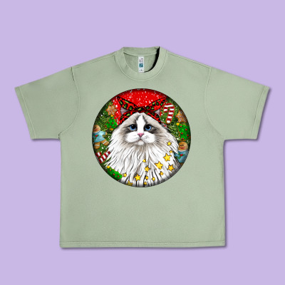 Christmas Ragdoll  Cat Urban Heavy Tee Designed By Lillyallendesigns