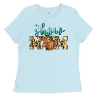 Baby Blue Western Show Mom Red Angus Ladies Tee - LillyAllenDesigns