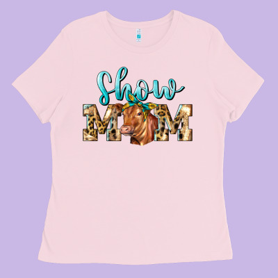 Western Show Mom Red Angus Ladies Tee Designed By Lillyallendesigns
