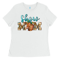 White Western Show Mom Red Angus Ladies Tee - LillyAllenDesigns