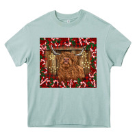 Arona Christmas highland cow with candy canes Heavy Core Tee - BarkalooDesign