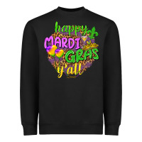 Black Happy Mardi Gras y'all Heavyweight Sweatshirt - NancyCooperArtShop