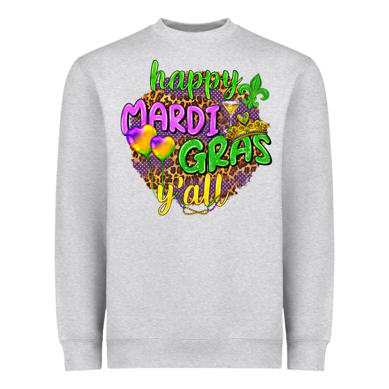 Happy Mardi Gras Y'all Heavyweight Sweatshirt by NancyCooperArtShop | Teevron