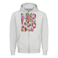 Dove Grey Hip hop Easter Girl Easter Day Zipper Hoodie - HowdyJamesFarm