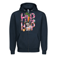 Navy Hip hop Easter Girl Easter Day Zipper Hoodie - HowdyJamesFarm