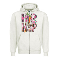 Oatmeal Heather Hip hop Easter Girl Easter Day Zipper Hoodie - HowdyJamesFarm