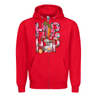 Red Hip hop Easter Girl Easter Day Zipper Hoodie - HowdyJamesFarm