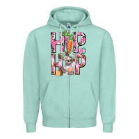 Seafoam Hip hop Easter Girl Easter Day Zipper Hoodie - HowdyJamesFarm